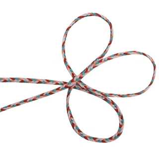 Rust Red, Light Blue and Off-White Choti Braid sample, design MT-3FF9B59C, view 2