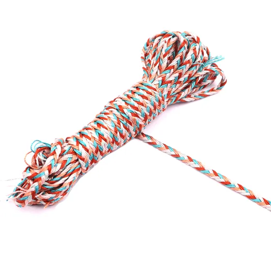 Orange-Red, Peach, Turquoise and White Choti Braid