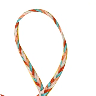 Orange-Red, Peach, Turquoise and White Choti Braid sample, design MT-A9815009, view 2
