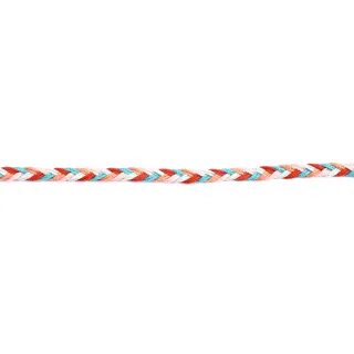 Orange-Red, Peach, Turquoise and White Choti Braid sample, design MT-A9815009, view 3