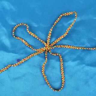 Yellow, Red and Green Choti Dori Braided Trim sample, design MT-16D82281, view 4