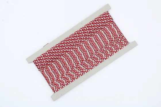 Red and White Braided Cord with Maroon