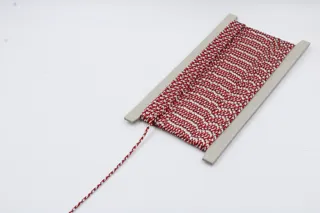 Red and White Braided Cord with Maroon sample, design MT-B4425AFE, view 3