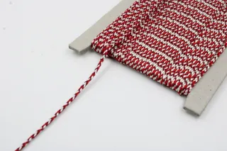Red and White Braided Cord with Maroon sample, design MT-B4425AFE, view 4