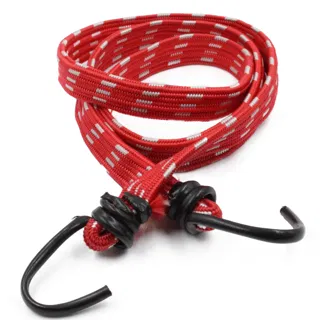 Red and White Flat Bungee Cord with Hooks sample, design MT-1BC93D53, view 4
