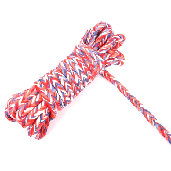 Red, White and Periwinkle Blue Choti Braid