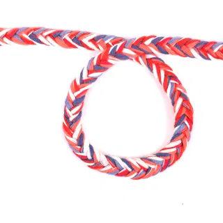 Red, White and Periwinkle Blue Choti Braid sample, design MT-98AE3C3E, view 2