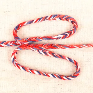 Red, White and Periwinkle Blue Choti Braid sample, design MT-98AE3C3E, view 4