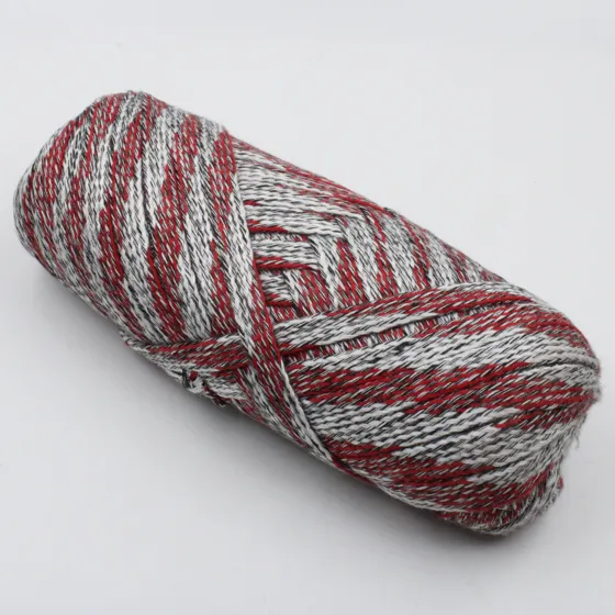 Grey Marl and Red Flat Drawstring Cord