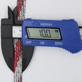Grey Marl and Red Flat Drawstring Cord sample, design MT-01FE1285, view 5