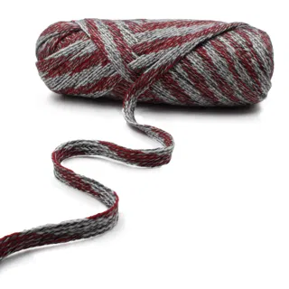 Grey Marl and Red Flat Drawstring Cord sample, design MT-01FE1285, view 7