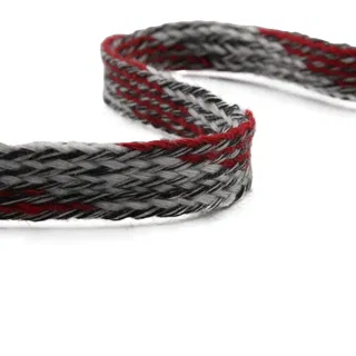 Grey Marl and Red Flat Drawstring Cord sample, design MT-01FE1285, view 8