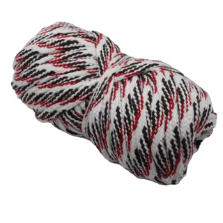 White, Red and Black Flat Drawstring Cord sample, design MT-60CFA7D5, view 5