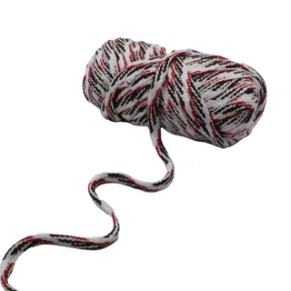 White, Red and Black Flat Drawstring Cord sample, design MT-60CFA7D5, view 6