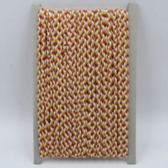 Rust Red, Mustard Yellow and White Choti Braid
