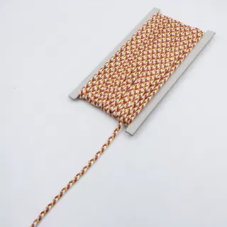 Rust Red, Mustard Yellow and White Choti Braid sample, design MT-F7D32080, view 11