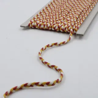 Rust Red, Mustard Yellow and White Choti Braid sample, design MT-F7D32080, view 13