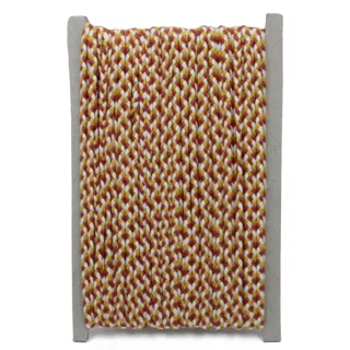 Rust Red, Mustard Yellow and White Choti Braid sample, design MT-F7D32080, view 15