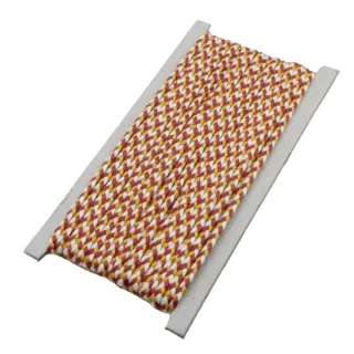 Rust Red, Mustard Yellow and White Choti Braid sample, design MT-F7D32080, view 18
