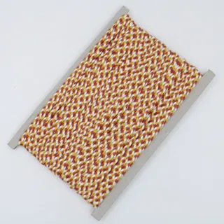 Rust Red, Mustard Yellow and White Choti Braid sample, design MT-F7D32080, view 2