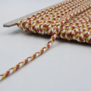 Rust Red, Mustard Yellow and White Choti Braid sample, design MT-F7D32080, view 4