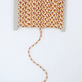 Rust Red, Mustard Yellow and White Choti Braid sample, design MT-F7D32080, view 5