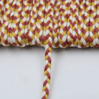 Rust Red, Mustard Yellow and White Choti Braid sample, design MT-F7D32080, view 7