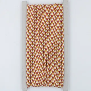 Rust Red, Mustard Yellow and White Choti Braid sample, design MT-F7D32080, view 9