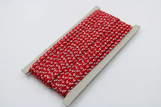 Bright Red and Silver Metallic Choti Braid