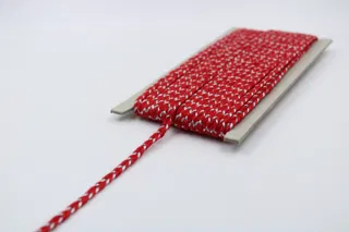 Bright Red and Silver Metallic Choti Braid sample, design MT-F3C2FF5F, view 3