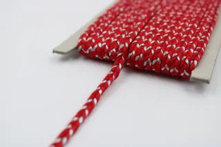 Bright Red and Silver Metallic Choti Braid sample, design MT-F3C2FF5F, view 4