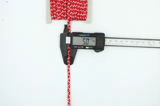 Bright Red and Silver Metallic Choti Braid sample, design MT-F3C2FF5F, view 5