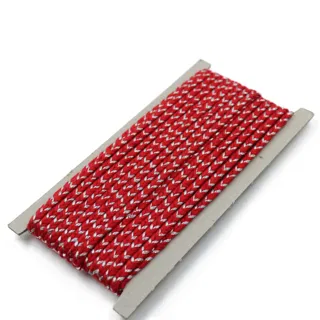 Bright Red and Silver Metallic Choti Braid sample, design MT-F3C2FF5F, view 6