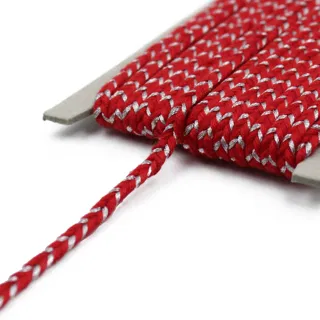 Bright Red and Silver Metallic Choti Braid sample, design MT-F3C2FF5F, view 7