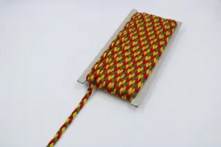 Red, Golden Yellow and Army Green Choti Braid sample, design MT-B6585DBA, view 4