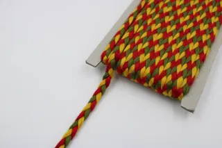Red, Golden Yellow and Army Green Choti Braid sample, design MT-B6585DBA, view 5