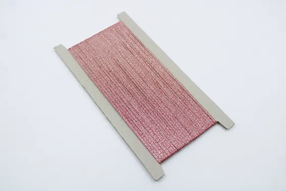 Rose Pink Metallic Narrow Flat Trim