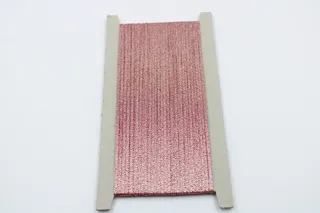 Rose Pink Metallic Narrow Flat Trim sample, design MT-E414BD1A, view 2