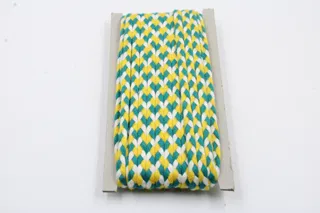 Sea Blue, White and Lemon Yellow Choti Braid sample, design MT-187A8167, view 2