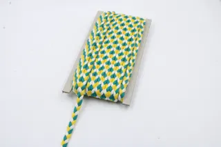 Sea Blue, White and Lemon Yellow Choti Braid sample, design MT-187A8167, view 4