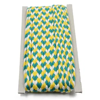 Sea Blue, White and Lemon Yellow Choti Braid sample, design MT-187A8167, view 7
