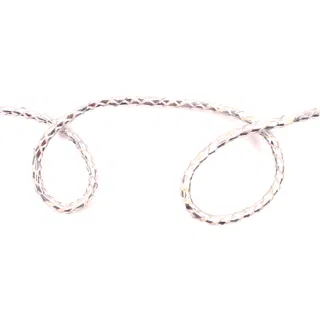 Silver and White Metallic Braided Cord sample, design MT-6F362052, view 2