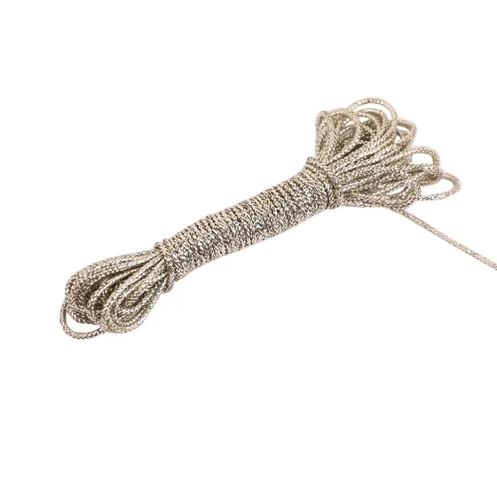 Champagne Silver Metallic Braided Cord