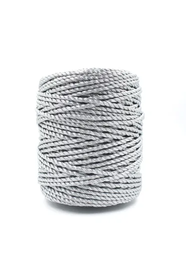 Silver Metallic Twisted Macrame Cord