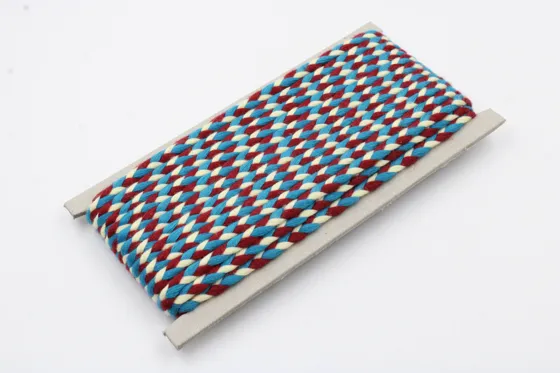 Sky Blue, Dark Red and Cream White Choti Braid
