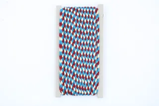 Sky Blue, Dark Red and Cream White Choti Braid sample, design MT-E81DC521, view 2