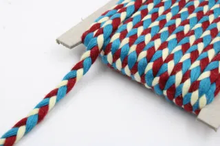 Sky Blue, Dark Red and Cream White Choti Braid sample, design MT-E81DC521, view 4
