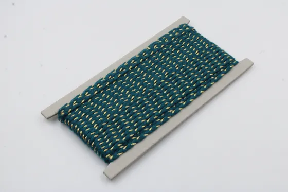 Dark Teal Green and Gold Metallic Choti Braid