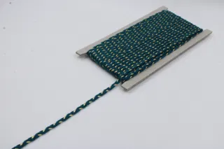 Dark Teal Green and Gold Metallic Choti Braid sample, design MT-F516D35A, view 3