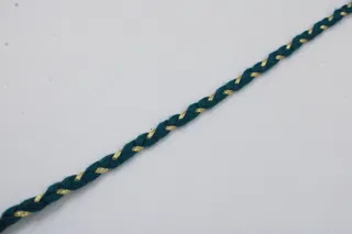 Dark Teal Green and Gold Metallic Choti Braid sample, design MT-F516D35A, view 5